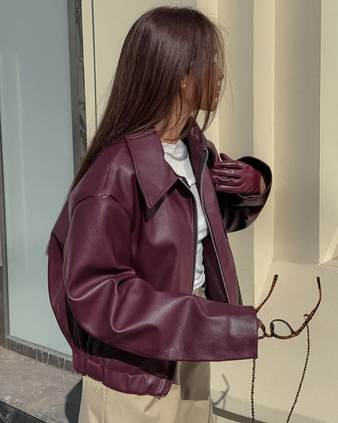 ABRIELLE - CHIC LEATHER JACKET