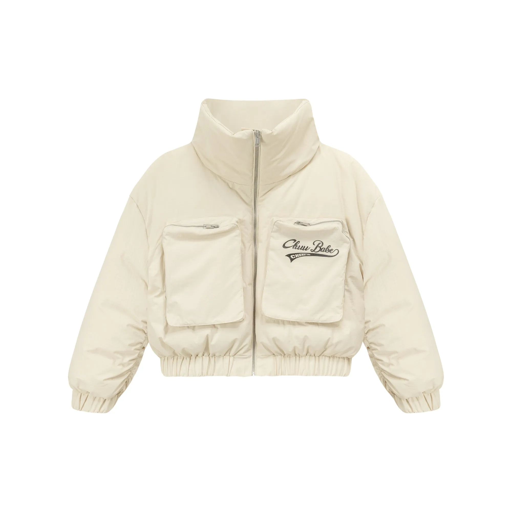 Big Pocket High Neck Sporty Jacket