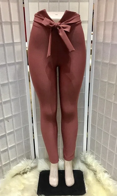 Black High Waist Tie Pants