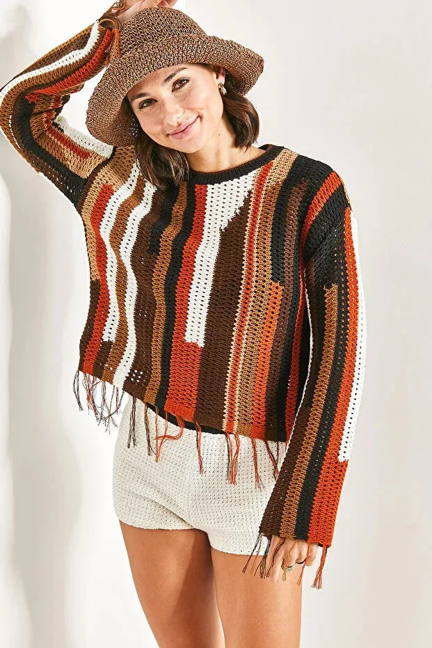Boho Aztec Ethnic Knitted Sweater