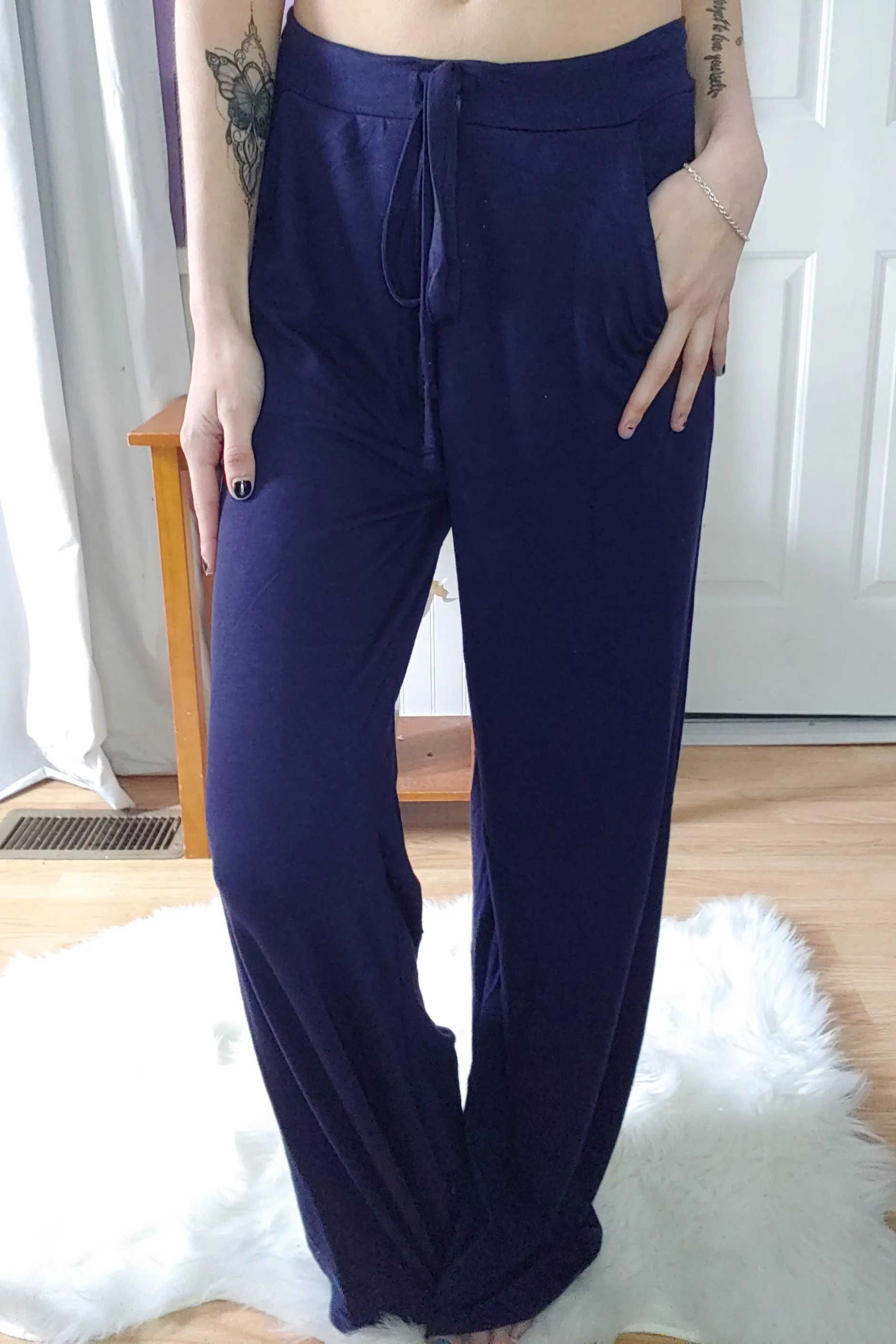 Burgundy Drawstring Pants (S-XL)