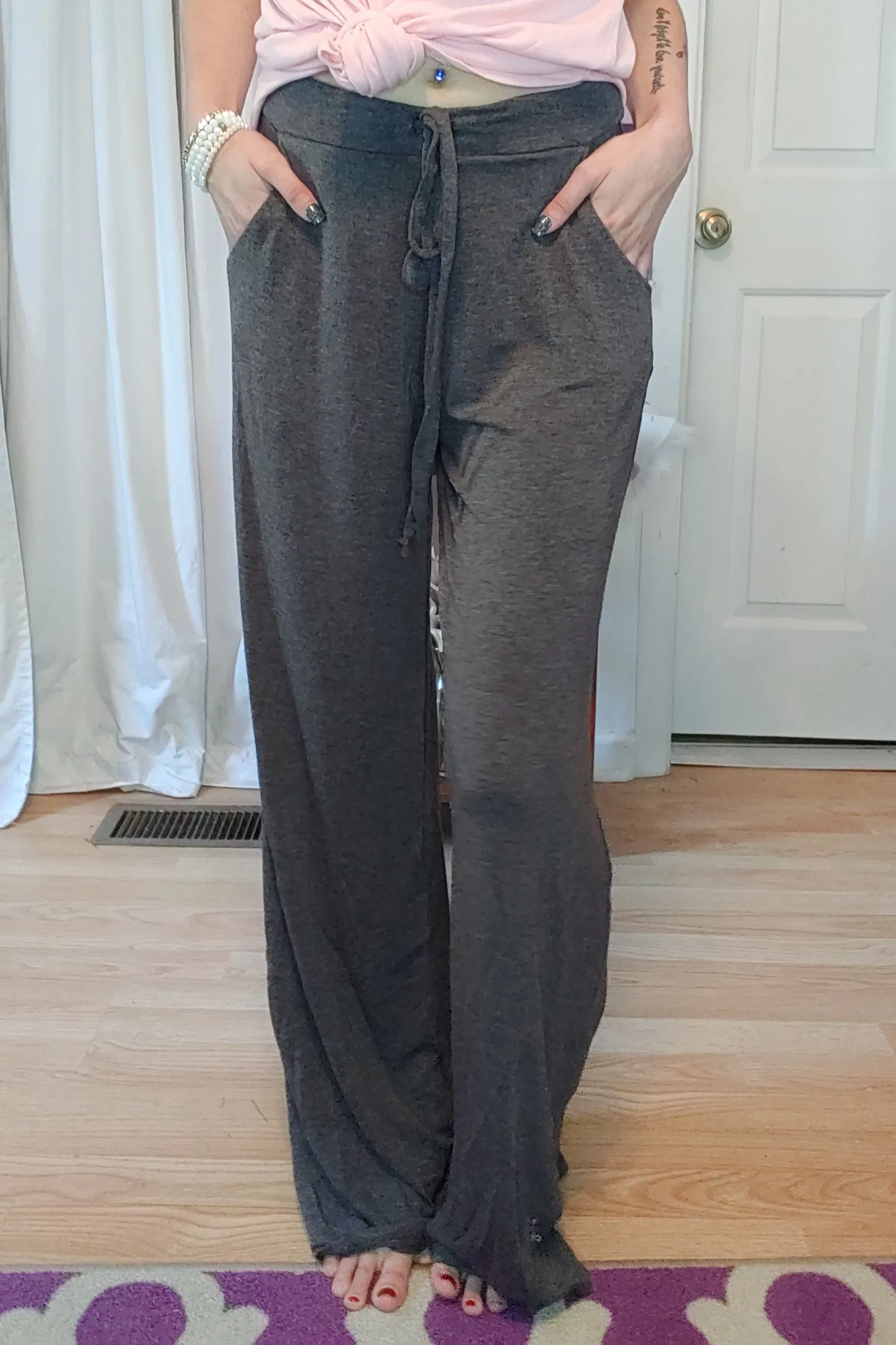 Burgundy Drawstring Pants (S-XL)