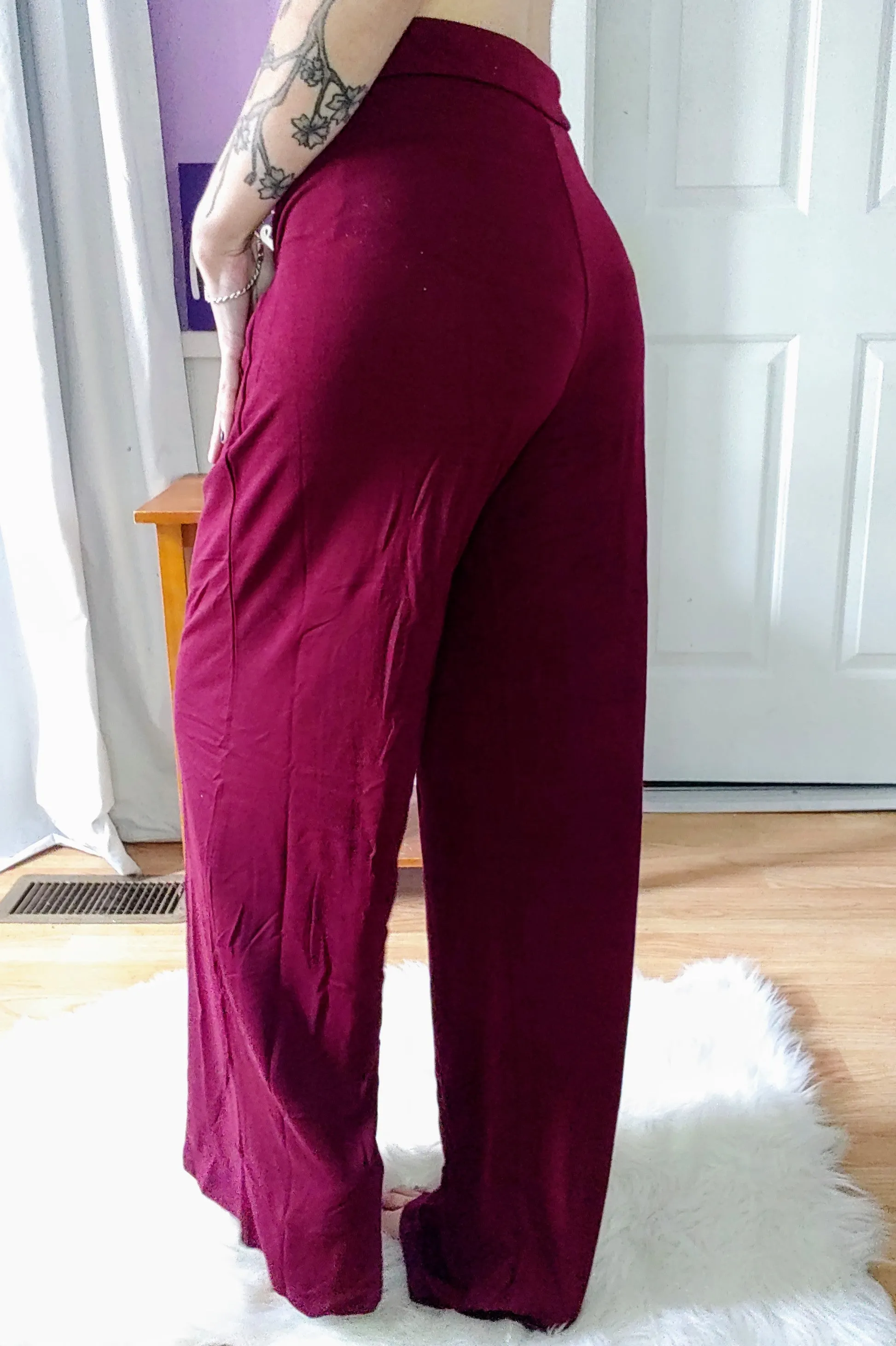 Burgundy Drawstring Pants (S-XL)