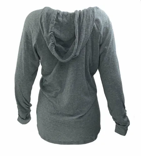 Calvin Klein Women's Plus Size Ruched Sleeve Zip Hoodie Blue Size 2X