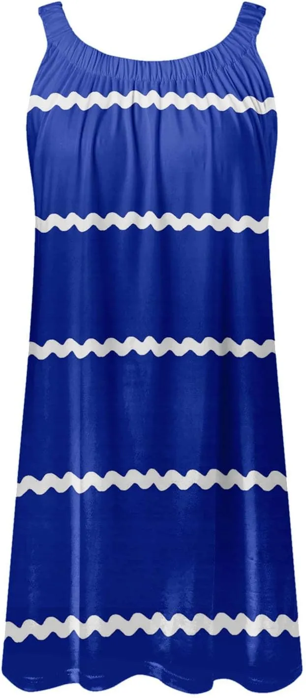 Casual Dresses for Women 2024 Maxi Casual Beach Dress Sleeveless Printed Casual Skirt Seaside Green Floral Dress