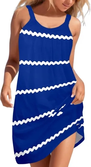 Casual Dresses for Women 2024 Maxi Casual Beach Dress Sleeveless Printed Casual Skirt Seaside Green Floral Dress