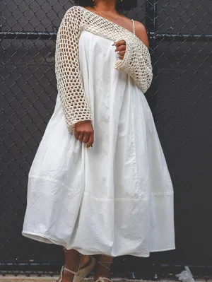 Casual Knitted Bolero And Midi Dress