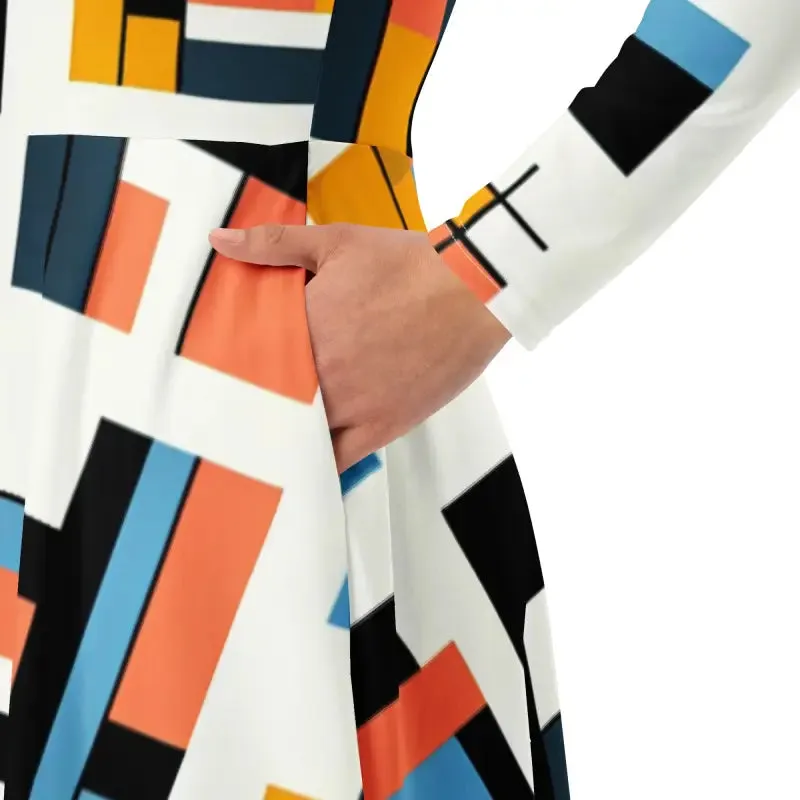 Chic Abstract Pattern Midi Dress