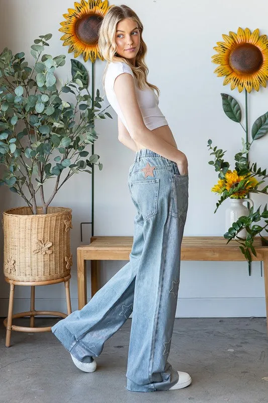 Foil Washed Star Pants