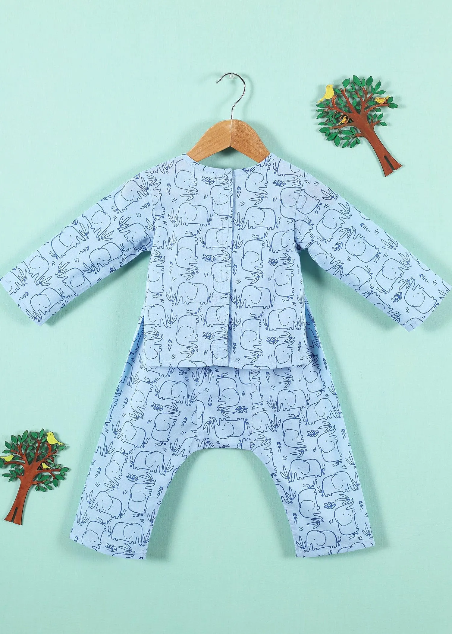 Hasti Blue Cotton Unisex Nightsuit Baby (6-18 Months)