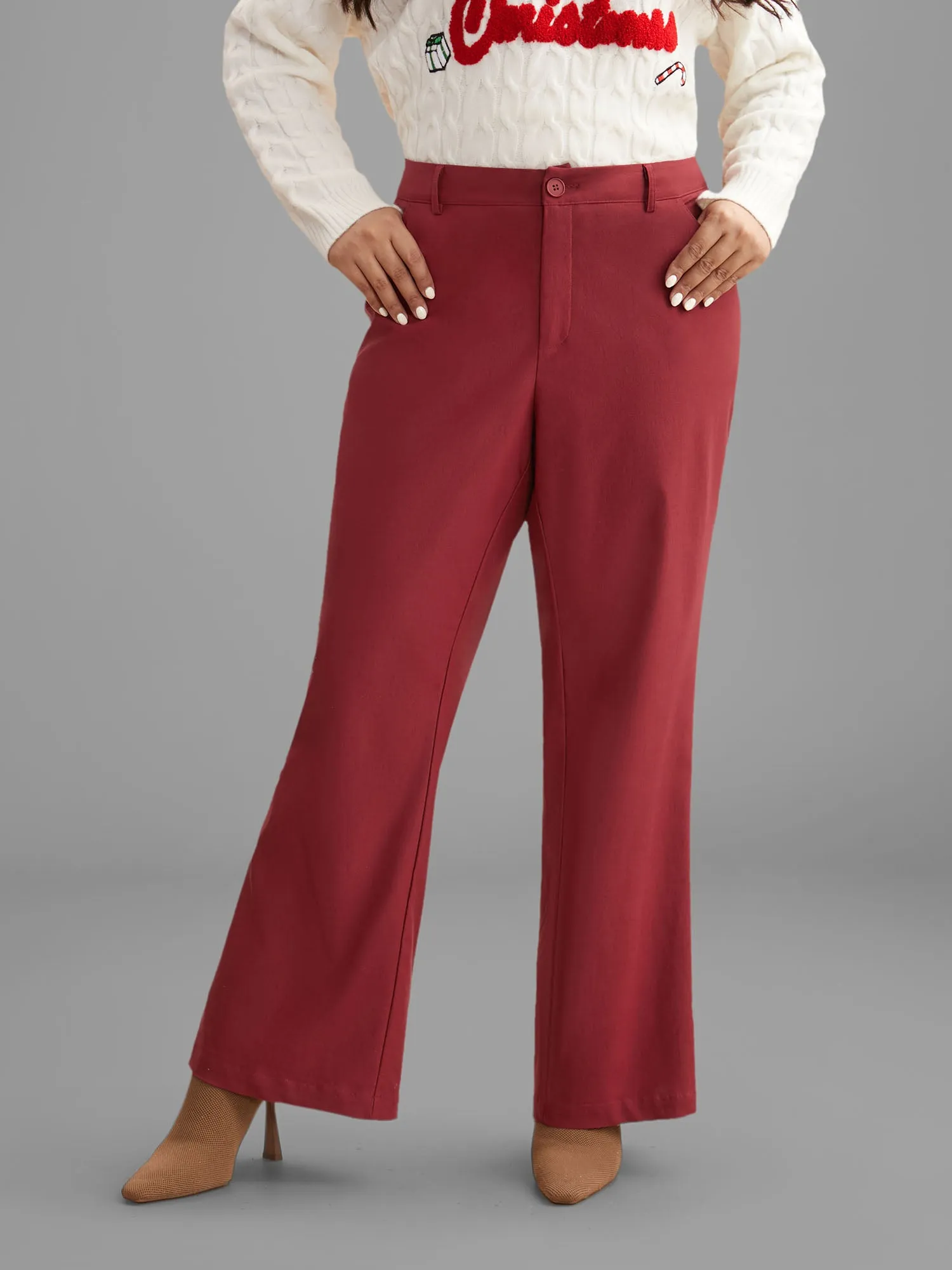 Holiday Stretchy Flared Pants
