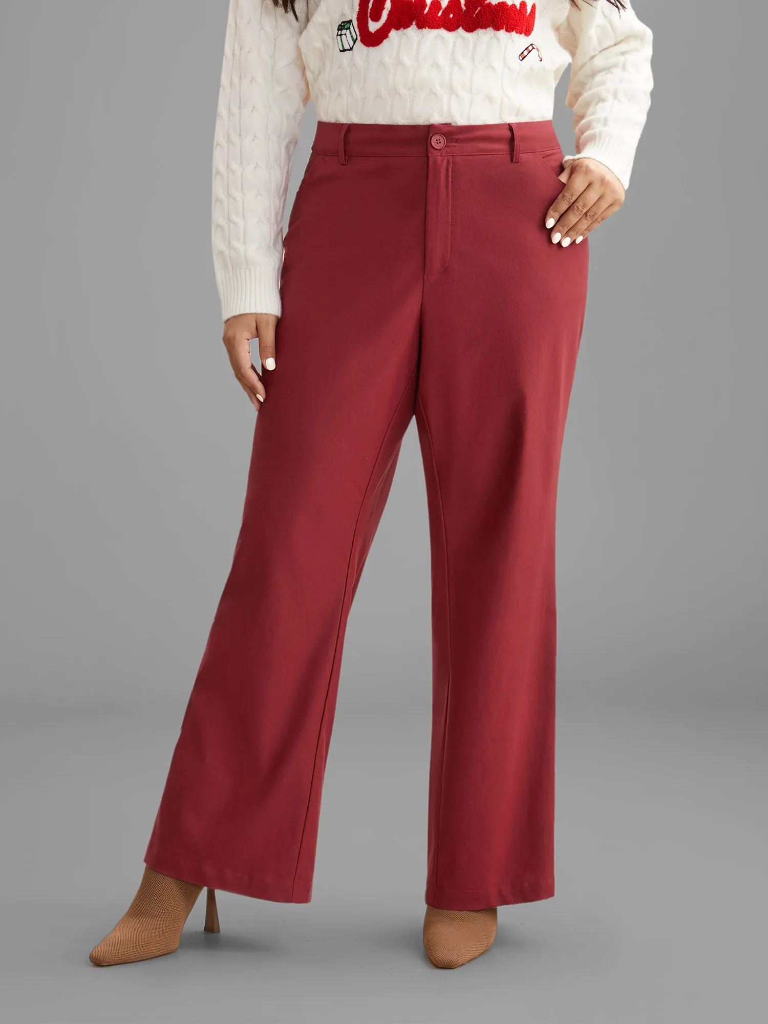 Holiday Stretchy Flared Pants