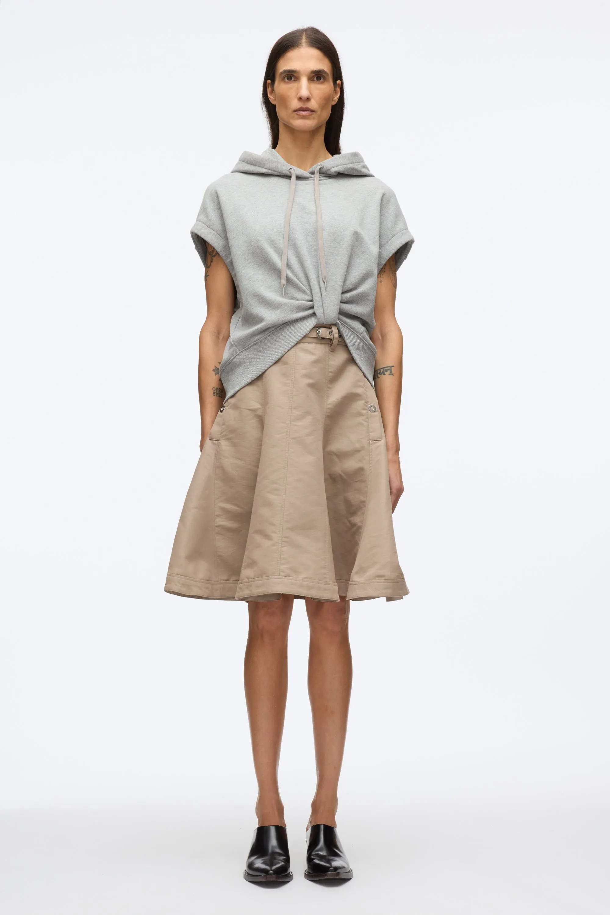 Hoodie Dress with Flounce Skirt