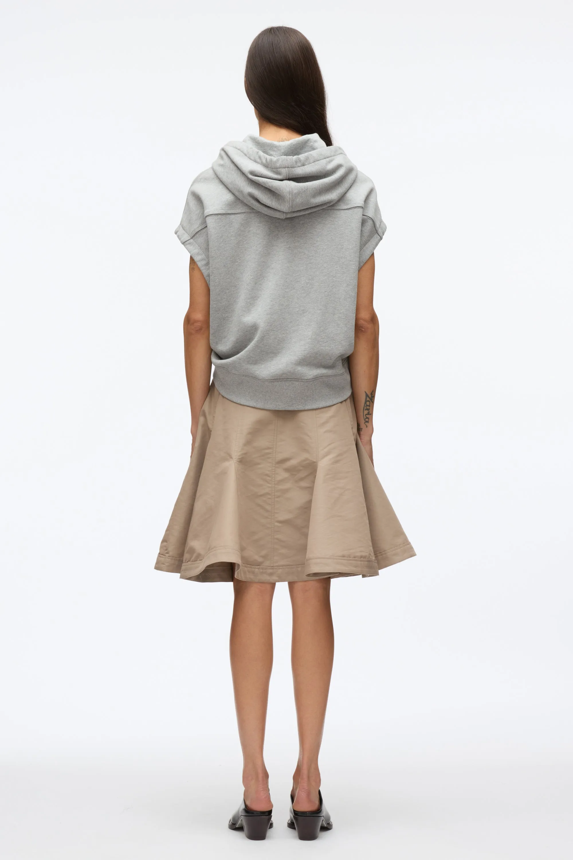Hoodie Dress with Flounce Skirt