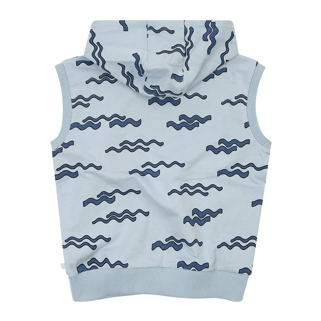 Hoodie Sweater Waves Blue