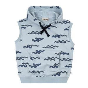 Hoodie Sweater Waves Blue