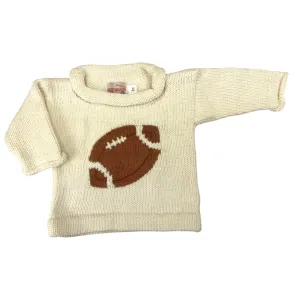 Ivory Football Roll Neck Sweater