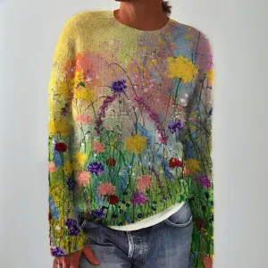 Janet | Cosy jumper with floral art
