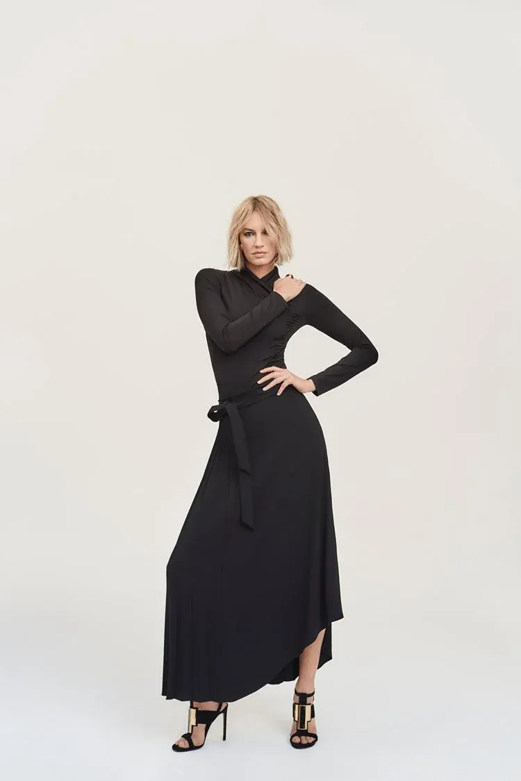Joseph Ribkoff Asymmetric Skirt with Pleat Detail - Black