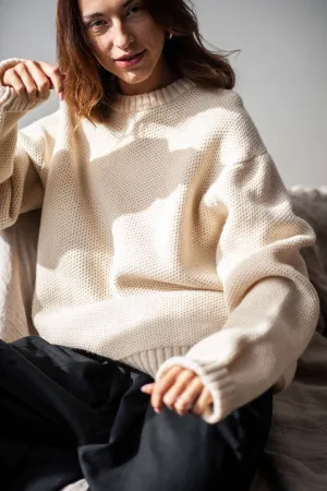 Knitted wool jumper with crew neck MINATO