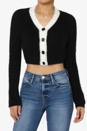 Lavnish Angora Crop Knit Cardigan