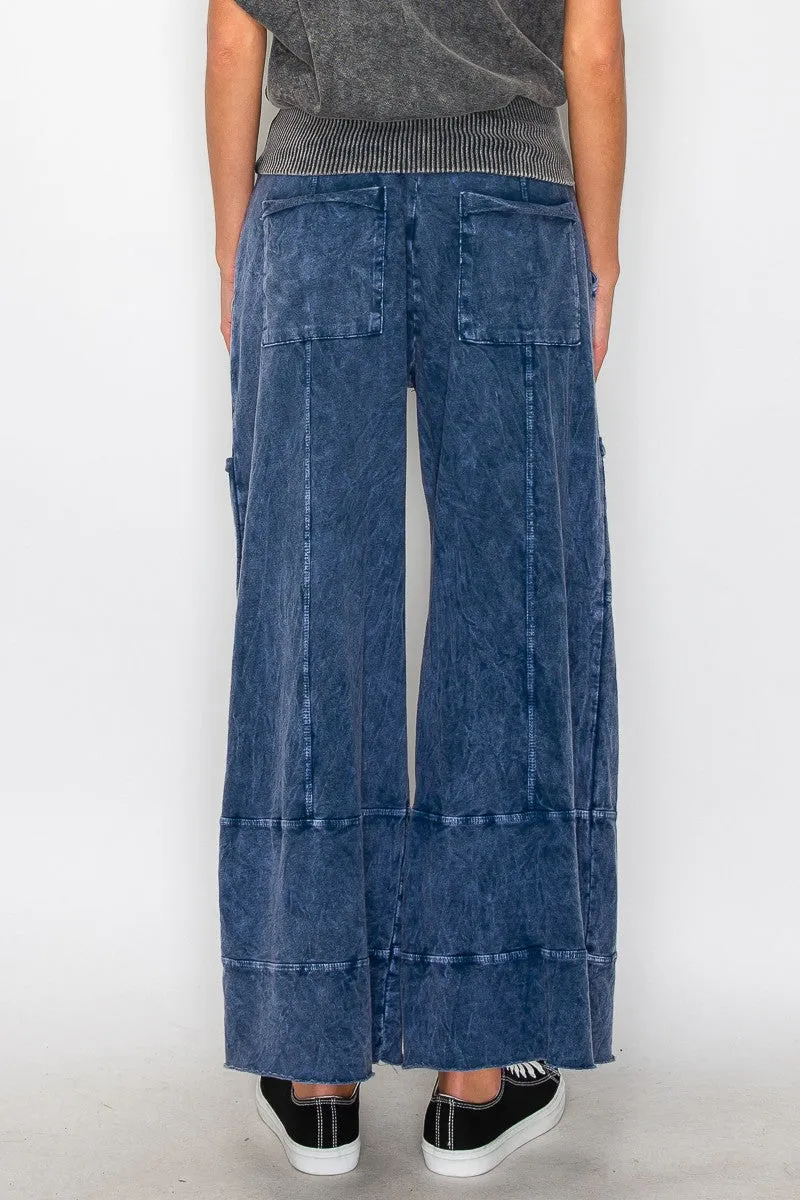 Mineral Wash Wide Leg Pants