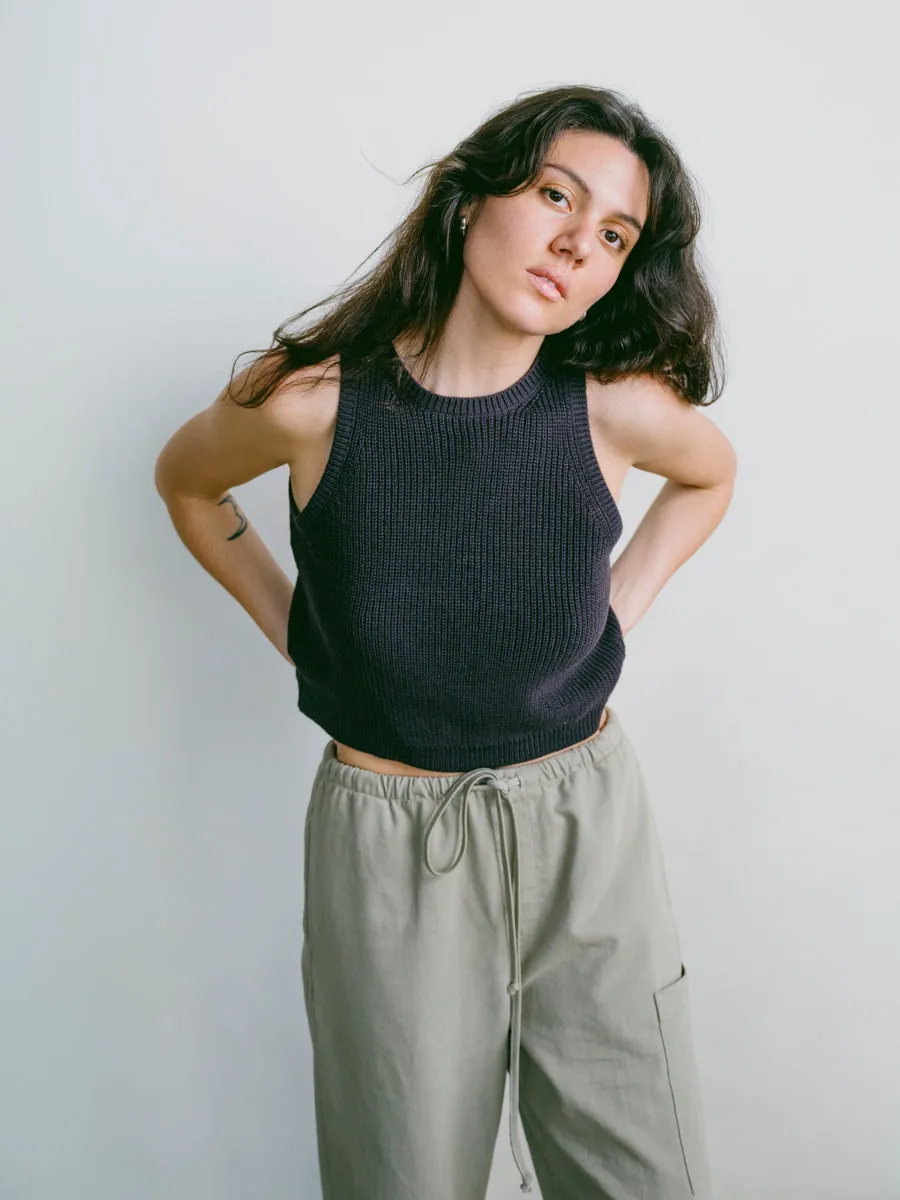 Mona Tank, Organic Cotton, Soft Black