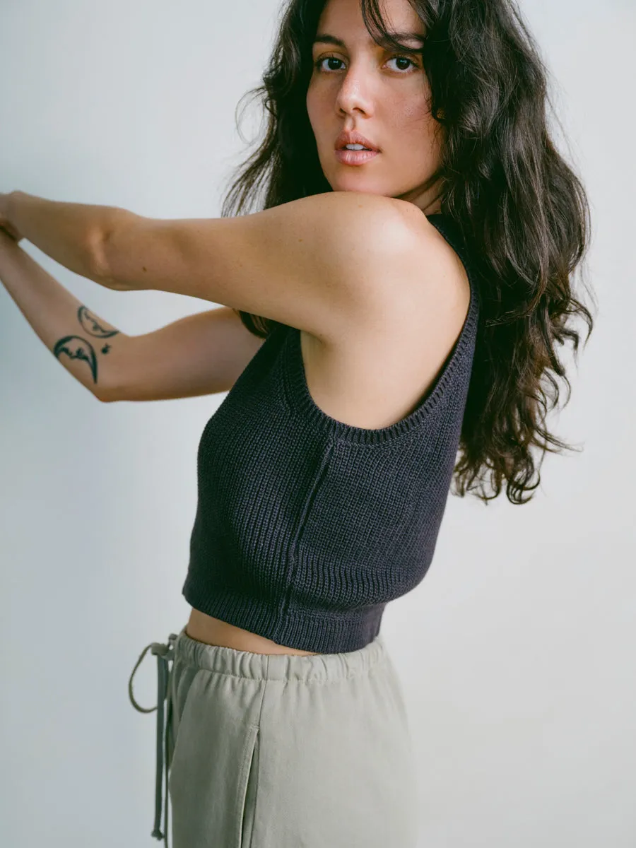 Mona Tank, Organic Cotton, Soft Black