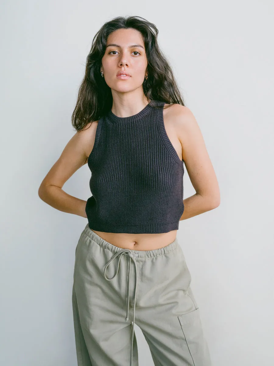 Mona Tank, Organic Cotton, Soft Black