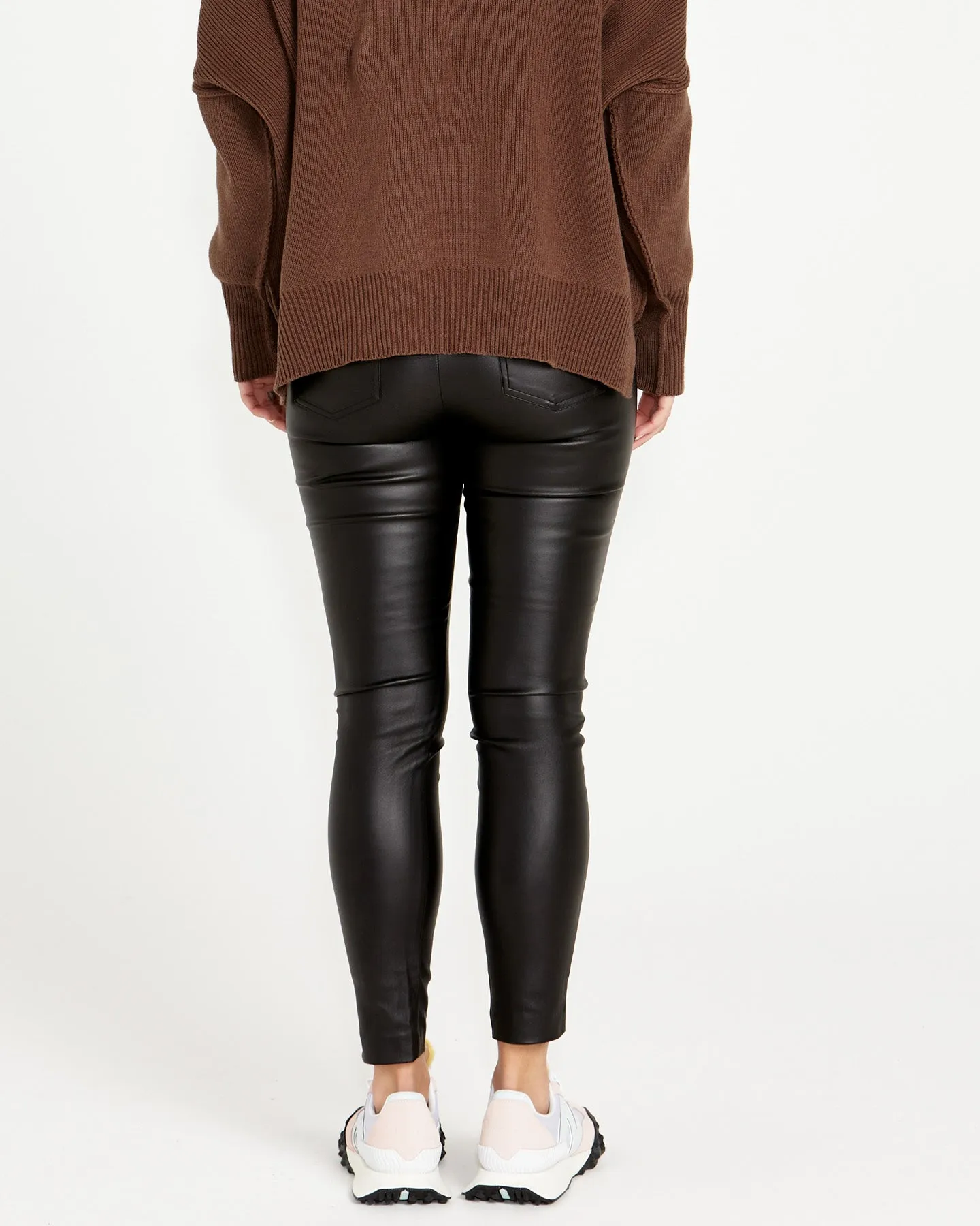 Peri Wet Look Skinny Leg Stretchy Pants - Black