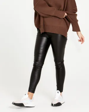 Peri Wet Look Skinny Leg Stretchy Pants - Black