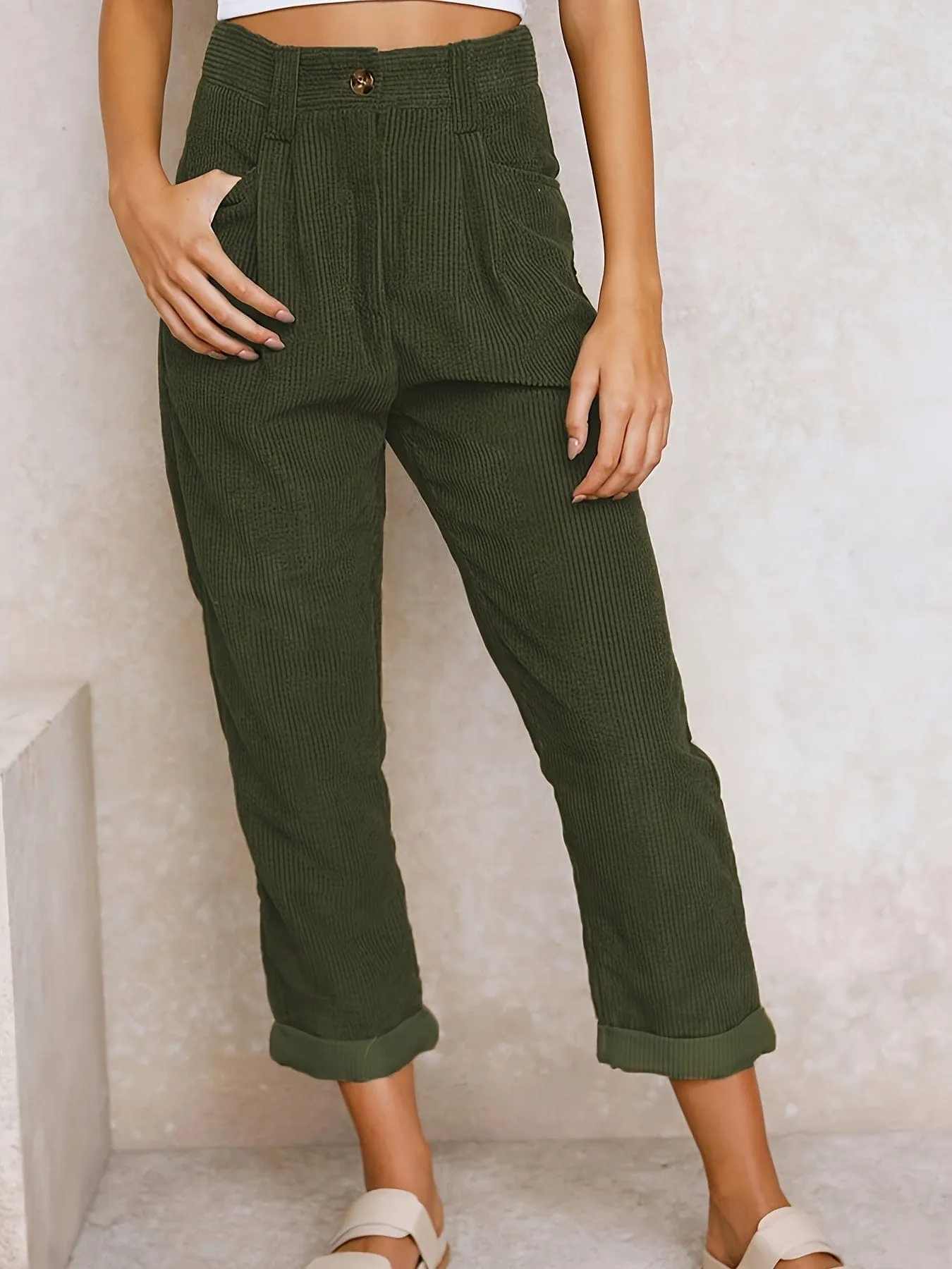 Relaxed Fit Corduroy Pants