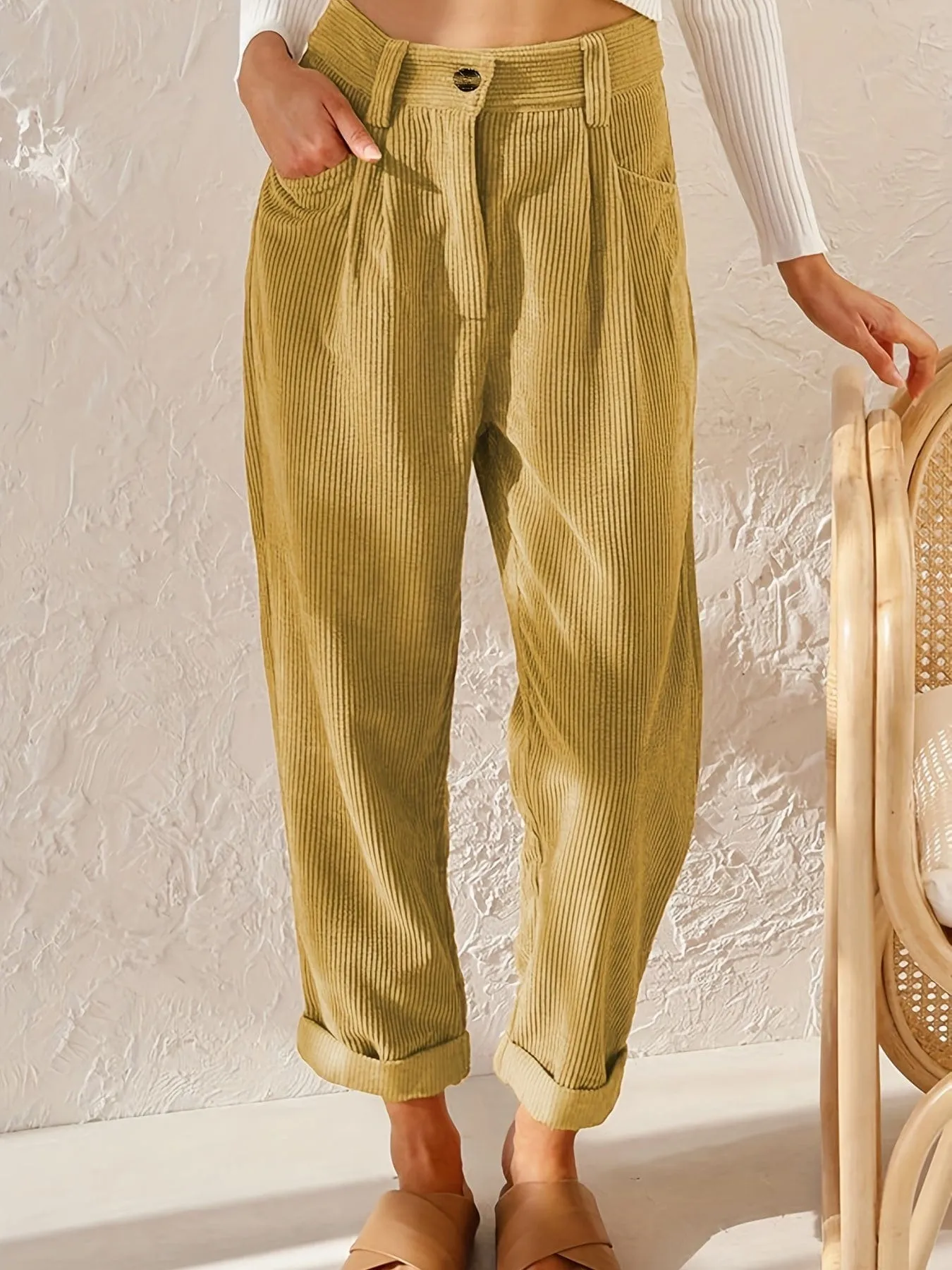 Relaxed Fit Corduroy Pants