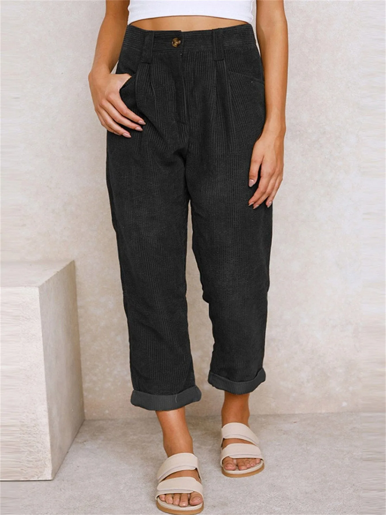 Relaxed Fit Corduroy Pants