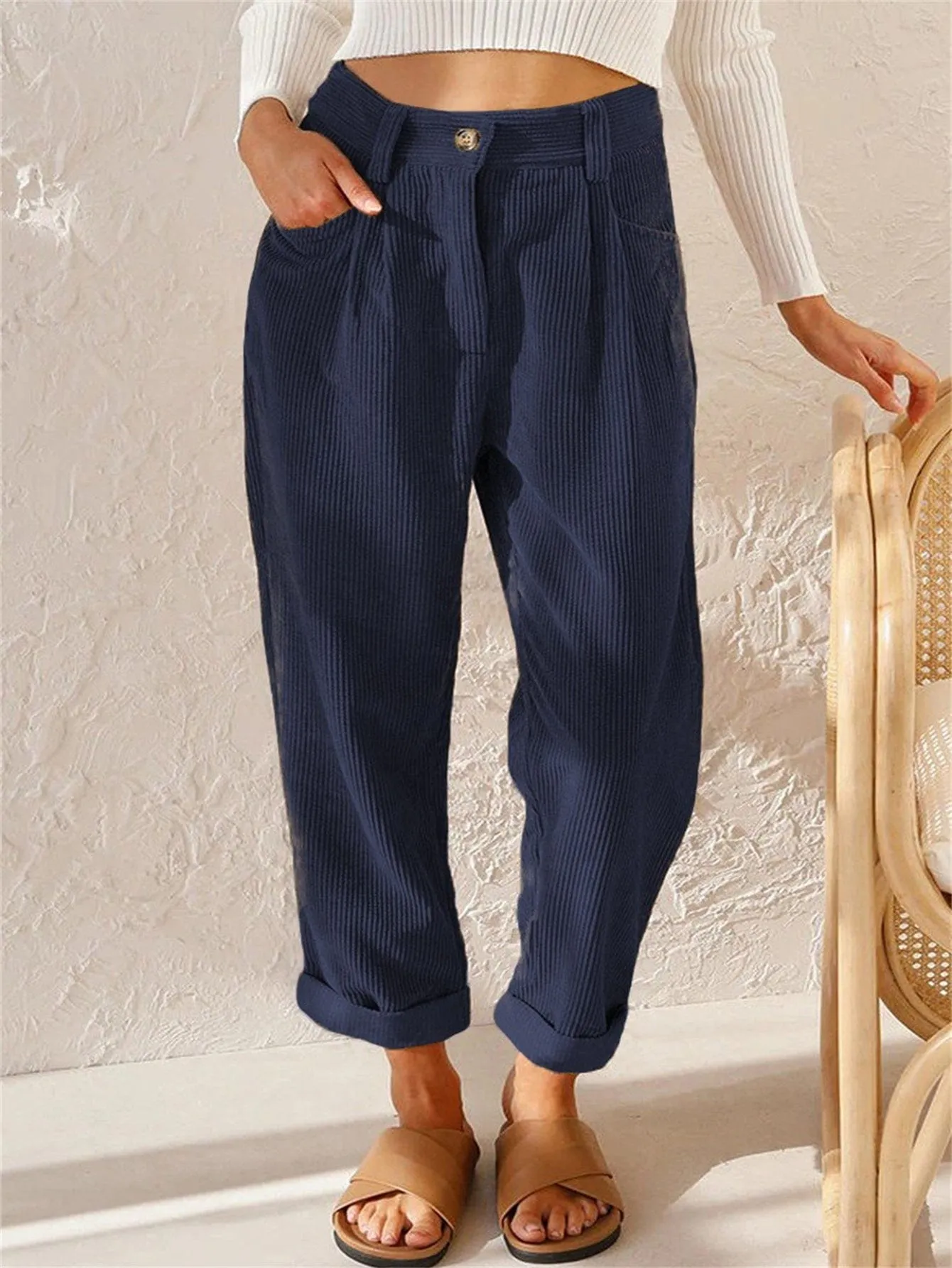 Relaxed Fit Corduroy Pants