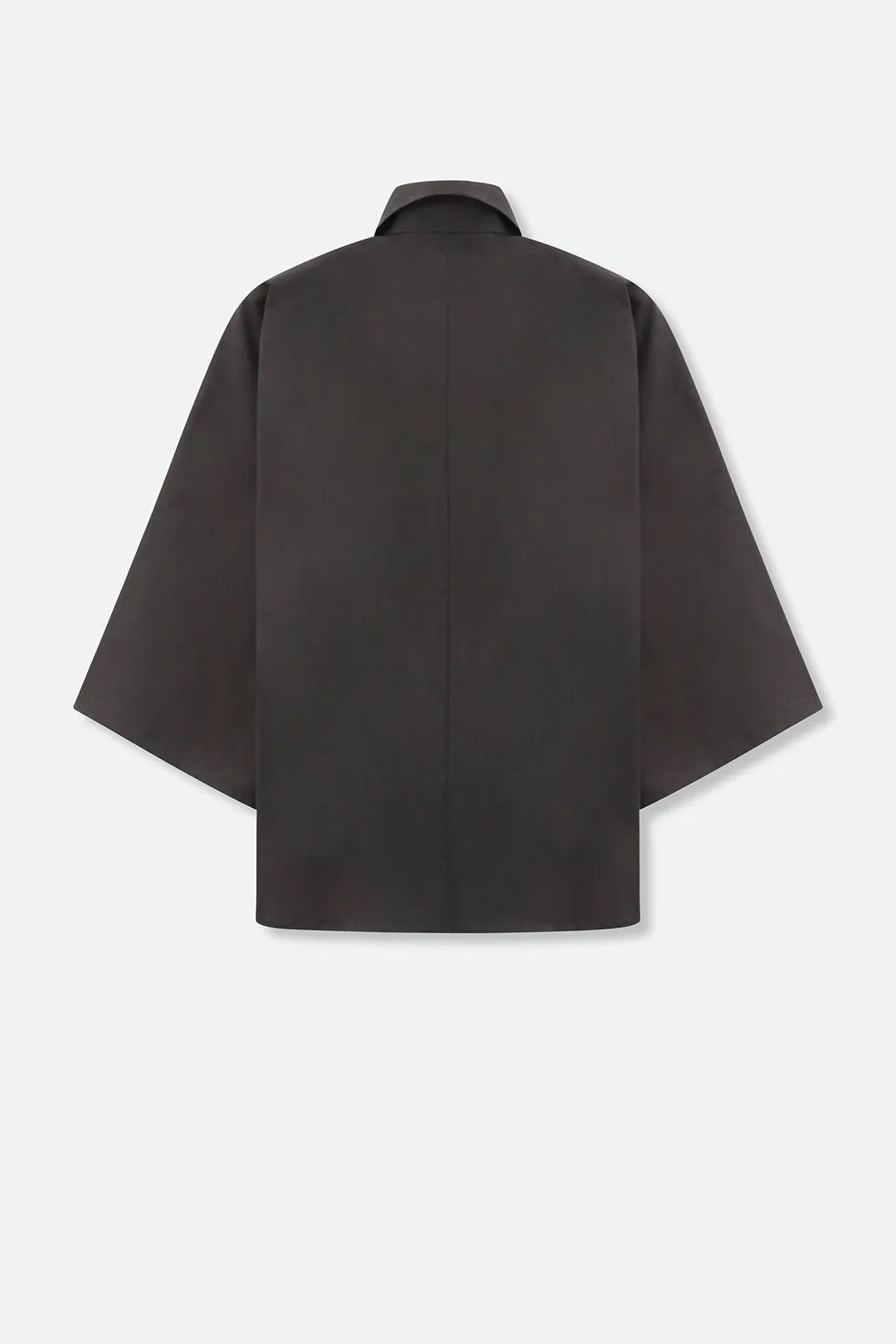 REMI KIMONO SLEEVE SHIRT IN ITALIAN COTTON STRETCH BLACK