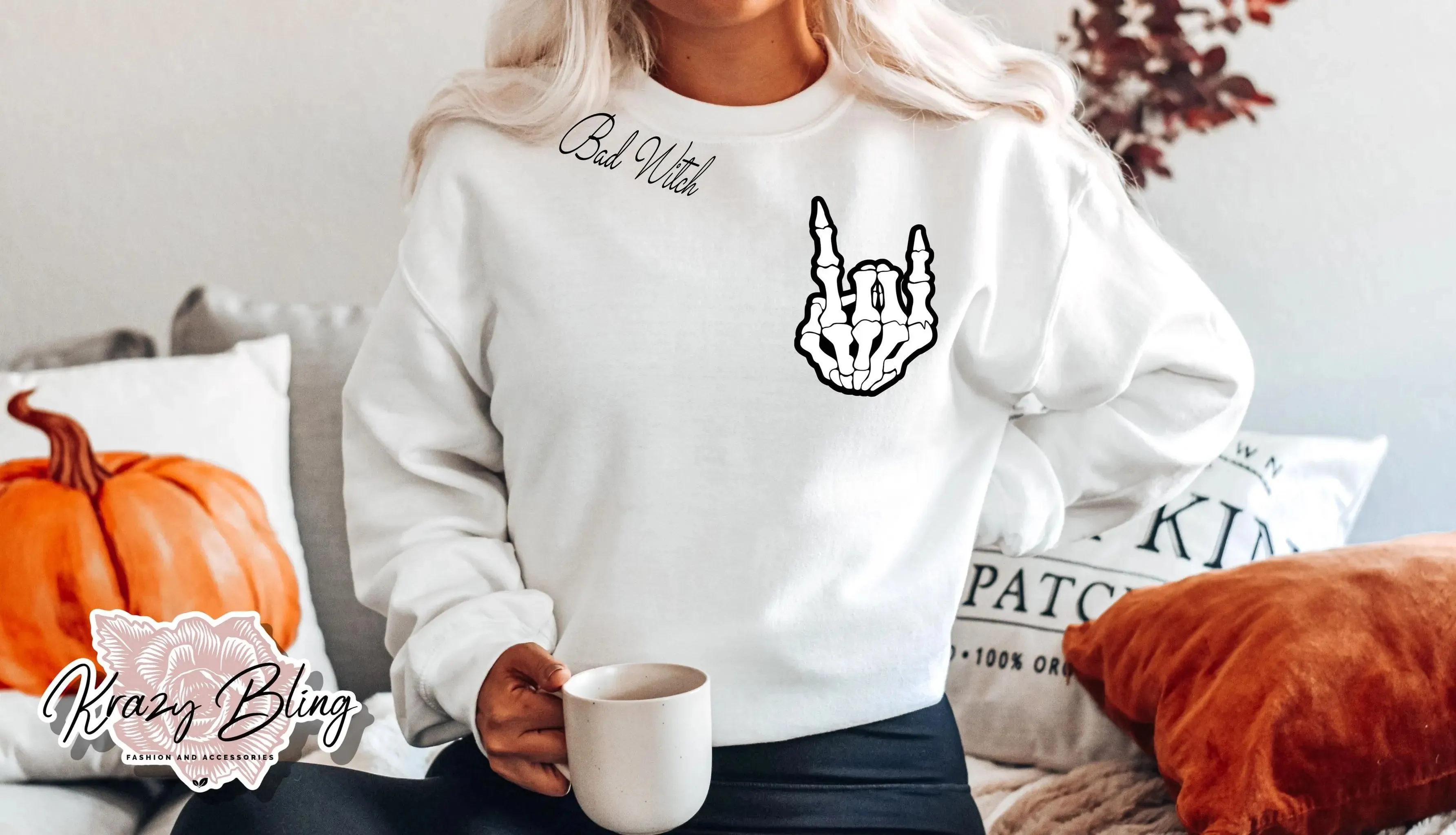 Rock On Bad Witch Skeleton Sweater