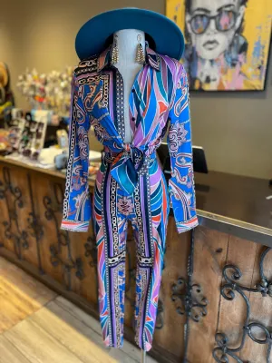 Satin Printed Leggings Set