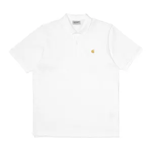 S/S CHASE PIQUE POLO WHITE / GOLD