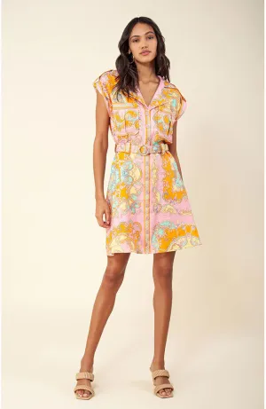 SS Gathered Waist Dress in Pink