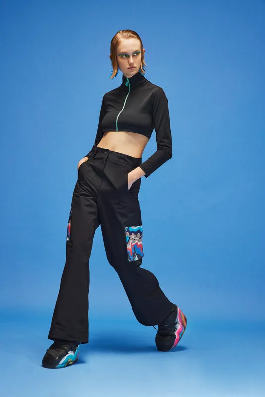 Theresa Black Crop Top