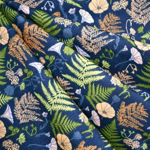 Tomales Bay Coastline Floral Premium Cotton Navy/Multi