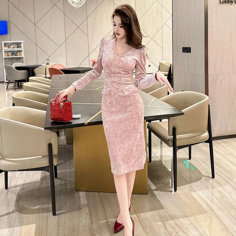 Trend4us Chic Velvet Formal Dress