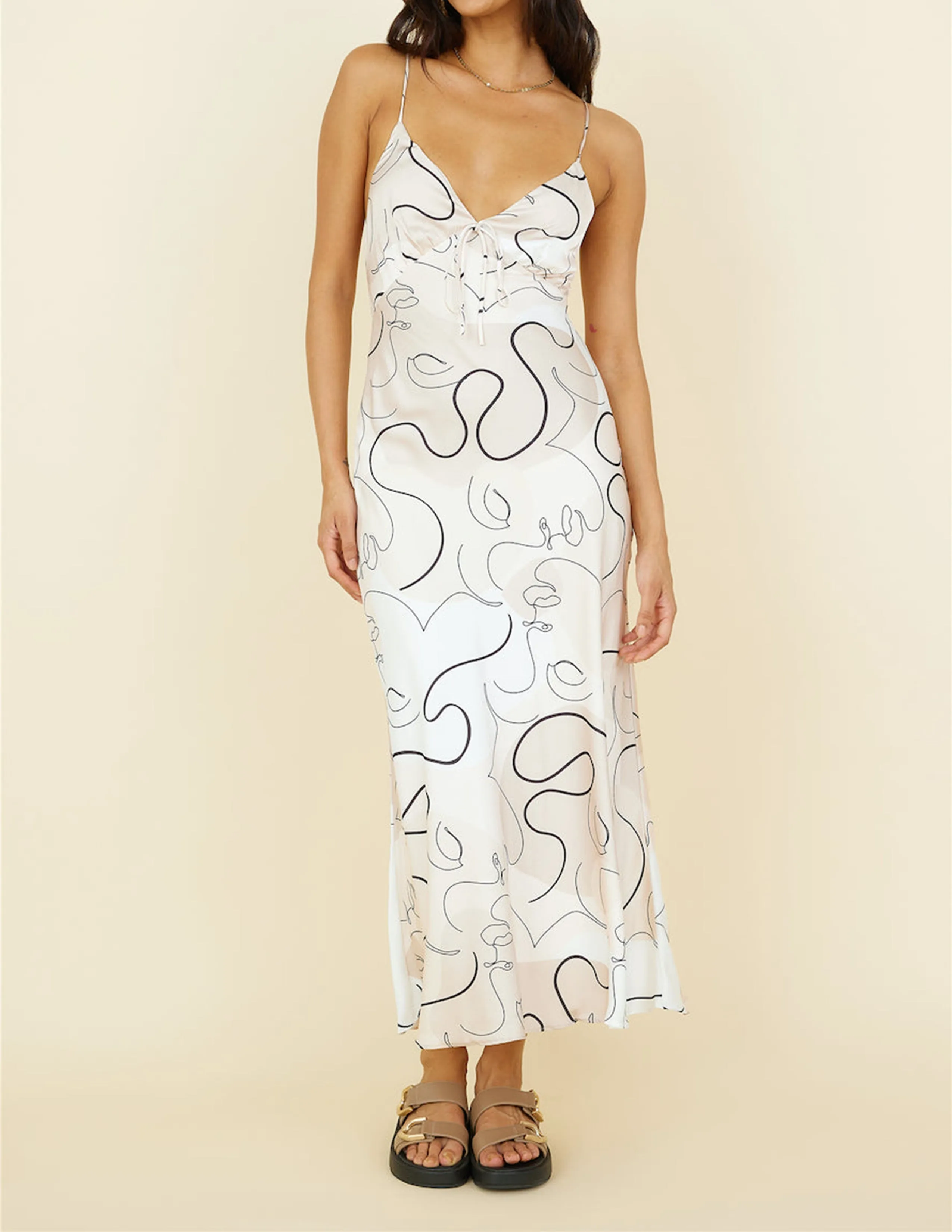 Under Control Maxi Dress Beige
