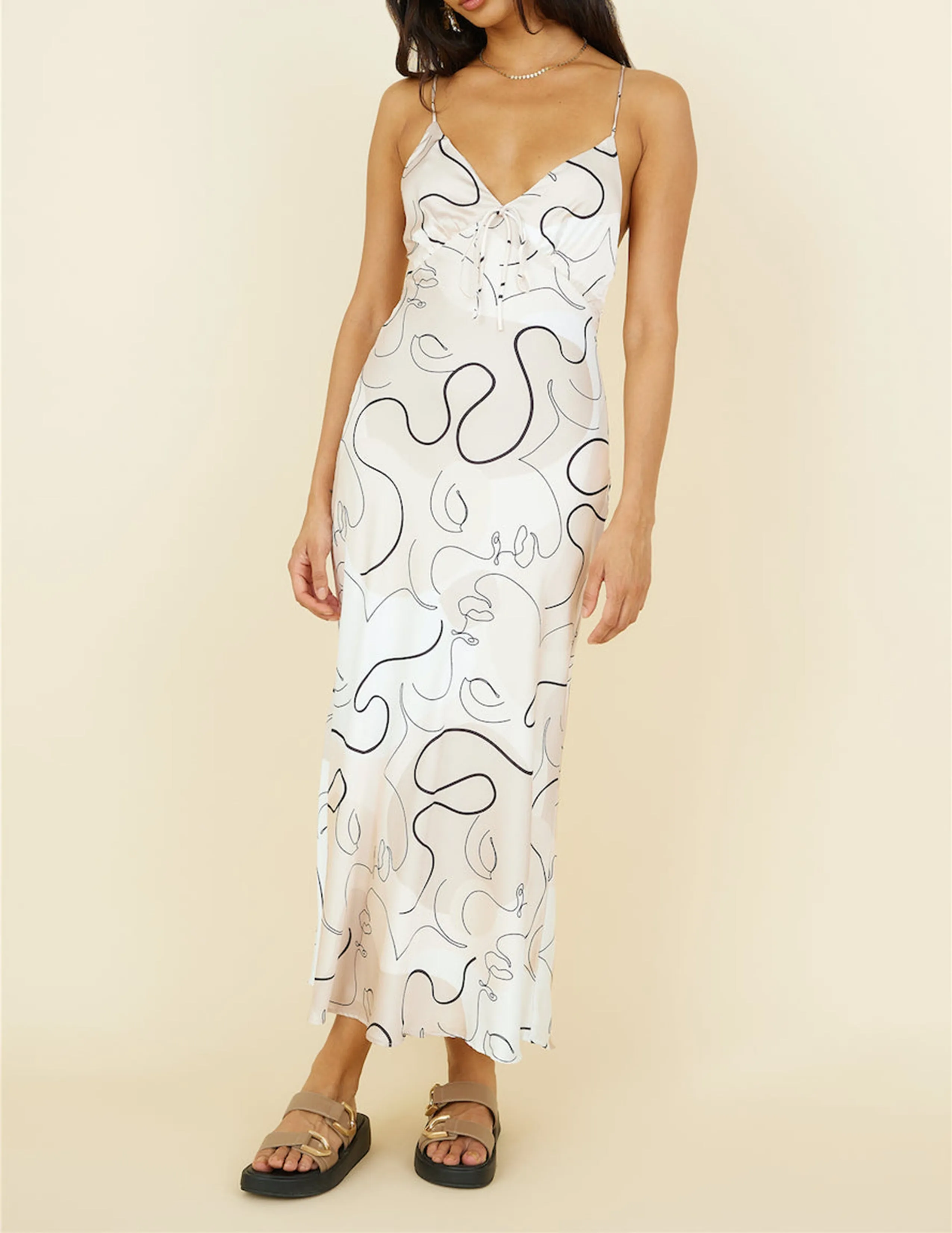 Under Control Maxi Dress Beige