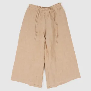 Vlas Blomme Ladies  Cropped Wide Fitted Linen Pants