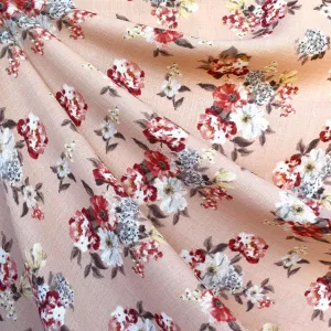 Watercolor Floral Bouquet Poly Crepe Blush