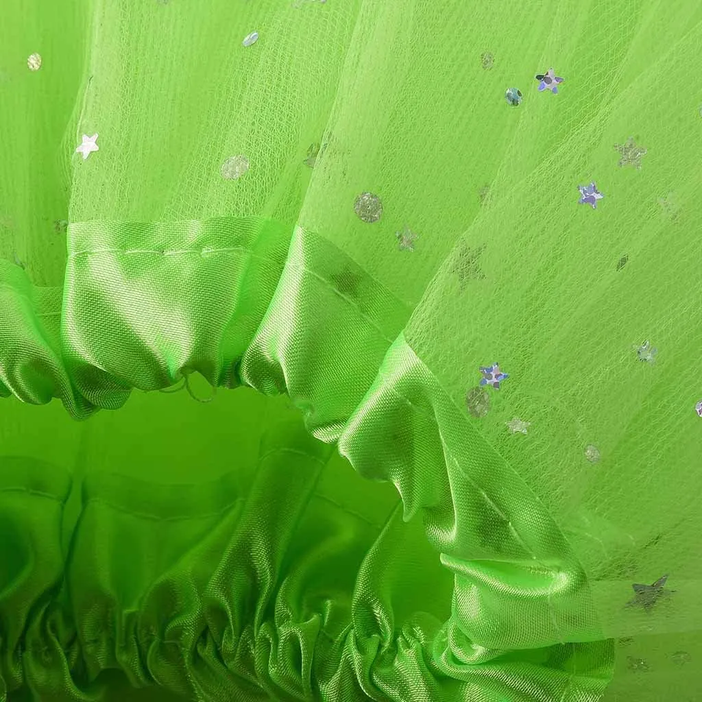 Womens Small Bulb Pleated Princess Skirt Fashion Star Sequin Mini Skirts Tulle Bubble Tutu Skirt Prom Party Shiny Skirt